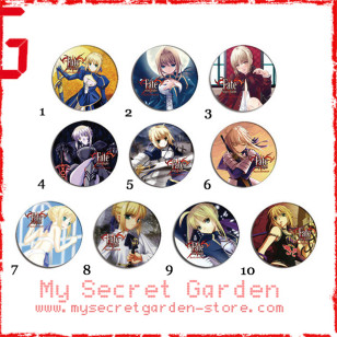 Fate/Stay Night Saber フェイト/ステイナイト Anime Pinback Button Badge Set 1a or 1b( or Hair Ties / 4.4 cm Badge / Magnet / Keychain Set )